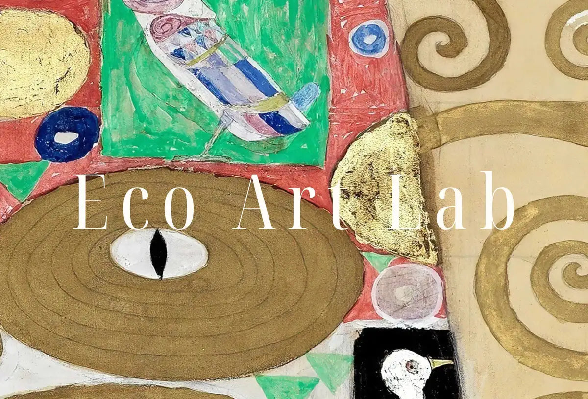 Detail view of artwork from Gustav Klimt "Fulfillment" Famous Painting Printable Wall Art. Instant Download Gustav Klimt Print Vintage Romantic Poster Art Nouveau Print. (variation 2)