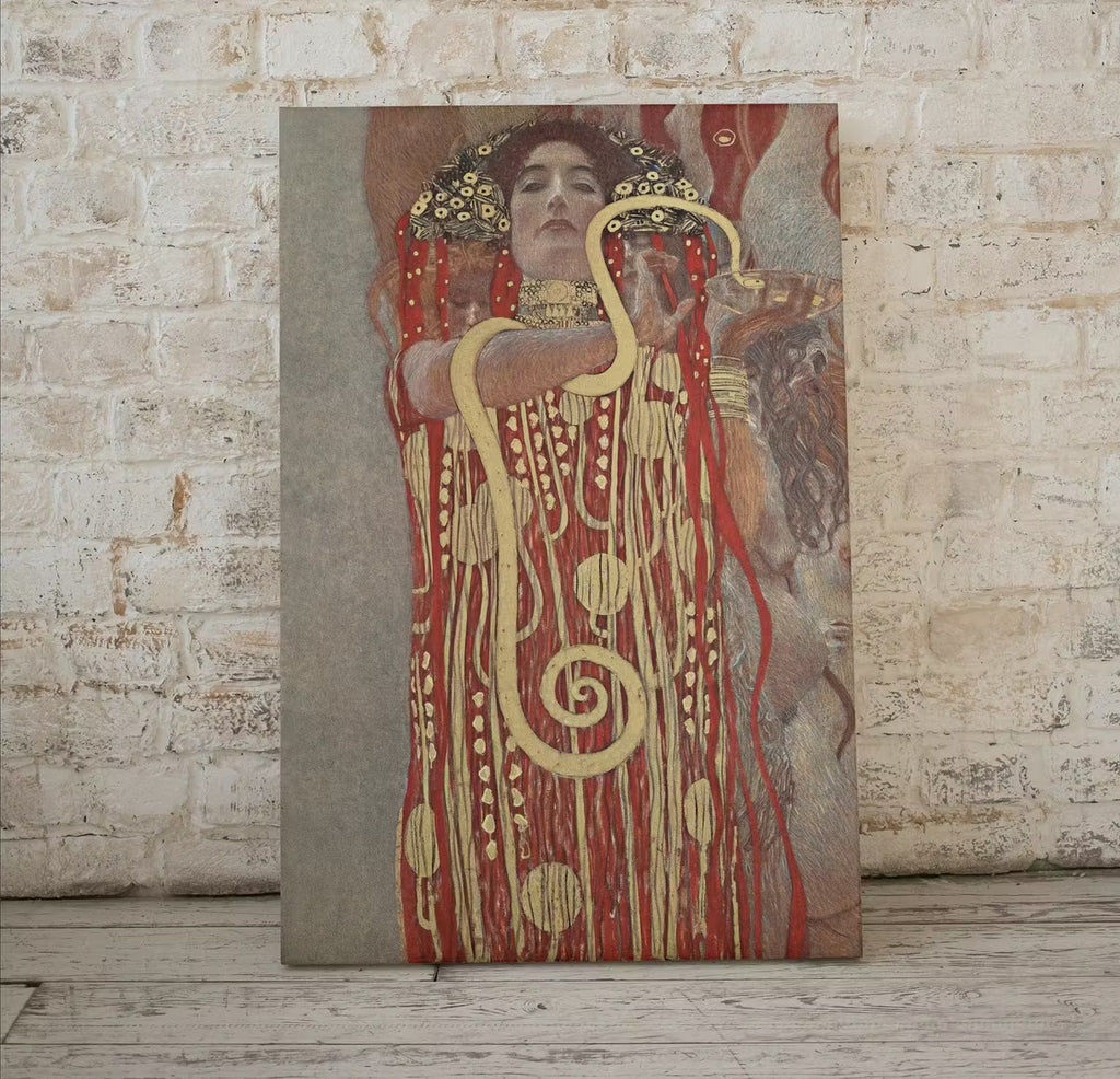 Gustav Klimt Hygieia Ancient Greek Mythology Art Vintage Painting. Downloadable Famous Greek Goddess Art Nouveau Poster. Klimt Printable Art – Printable Wall Art