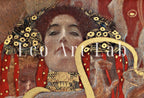 Detail view of artwork from Gustav Klimt Hygieia Ancient Greek Mythology Art Vintage Painting. Downloadable Famous Greek Goddess Art Nouveau Poster. Klimt Printable Art. (variation 1)