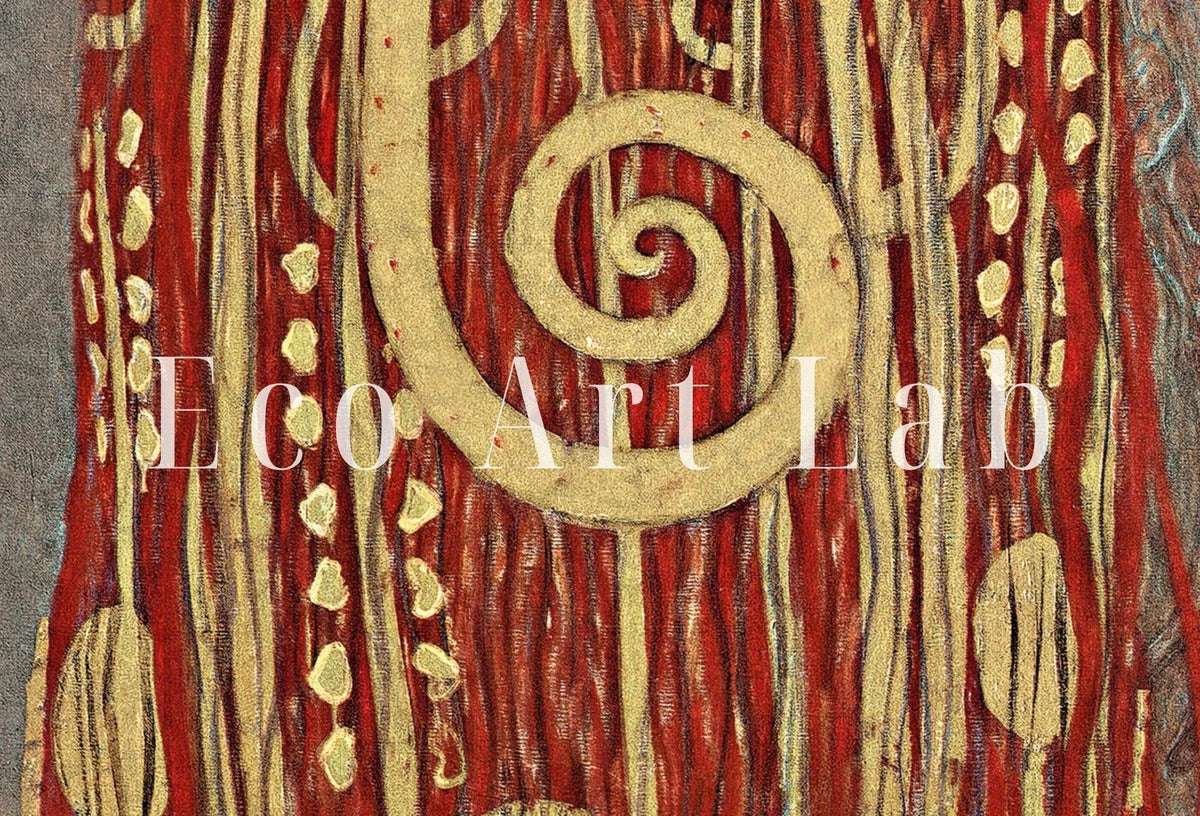Detail view of artwork from Gustav Klimt Hygieia Ancient Greek Mythology Art Vintage Painting. Downloadable Famous Greek Goddess Art Nouveau Poster. Klimt Printable Art. (variation 2)