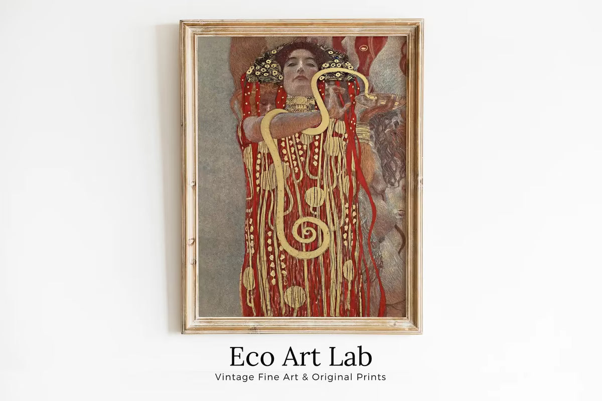 Gustav Klimt Hygieia Ancient Greek Mythology Art Vintage Painting. Downloadable Famous Greek Goddess Art Nouveau Poster. Klimt Printable Art – Printable Wall Art