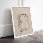 Detail view of artwork from Gustav Klimt Seated Female Nude Line Art Minimalist Print. Printable Wall Art. Instant Download Gustav Klimt Print. Female Figure Art Print. (variation 1)