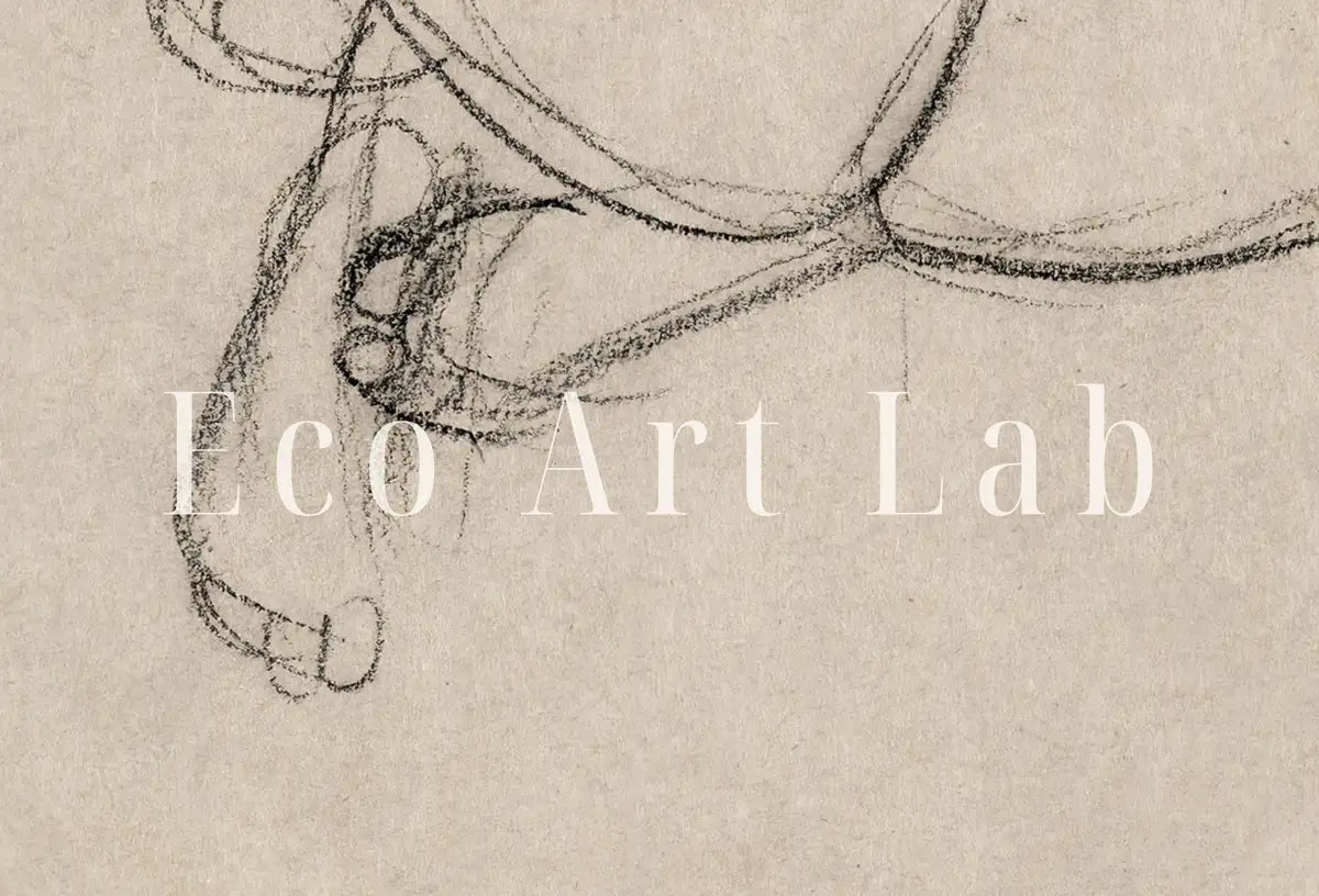 Detail view of artwork from Gustav Klimt Seated Female Nude Line Art Minimalist Print. Printable Wall Art. Instant Download Gustav Klimt Print. Female Figure Art Print. (variation 2)