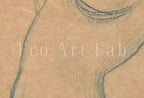 Detail view of artwork from Gustav Klimt Standing Female Nude Line Art Minimalist Print. Printable Wall Art Instant Download Gustav Klimt Print. Female Figure Art Print. (variation 1)