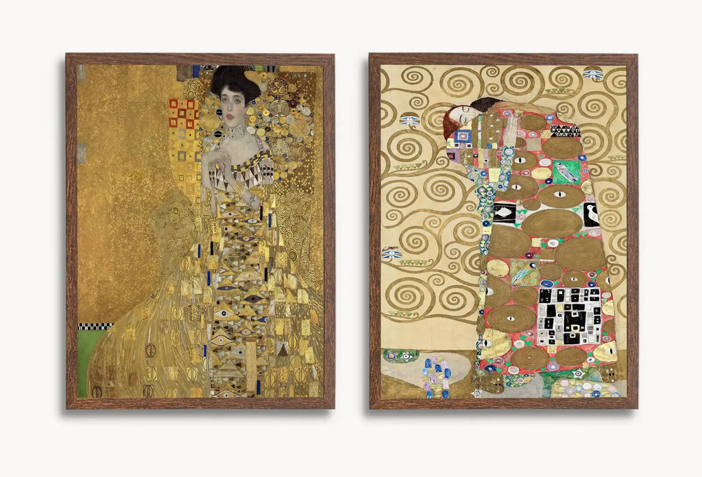 Ensemble d’impressions murales Gustav Klimt : Un ensemble de 8 impressions d’art célèbres de Klimt pour créer un mur de galerie. Parfait pour une décoration artistique.