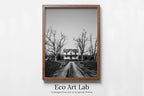 Framed view of Halloween Abandoned Haunted House Print. Halloween Printable Wall Art. Scary Halloween Painting. Instant Download Art Print. Fall Decor – printable wall art digital download.