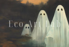 Halloween Samsung Frame TV Art | Spooky Haunted House Halloween Decor | Ghosts in a Forest | Dark Academia Wall Art | Art For Frame Tv – Frame TV Digital Download Art – Digital Download