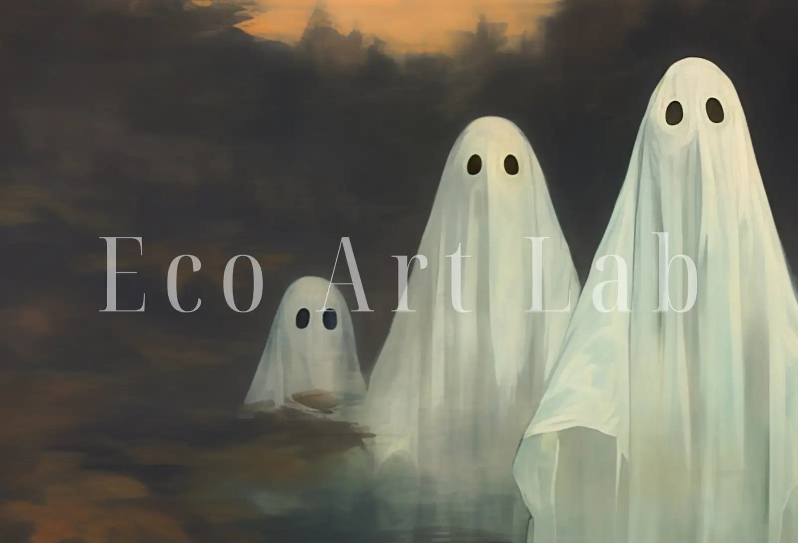 Halloween Samsung Frame TV Art | Spooky Haunted House Halloween Decor | Ghosts in a Forest | Dark Academia Wall Art | Art For Frame Tv – Frame TV Digital Download Art – Digital Download