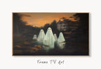Halloween Samsung Frame TV Art | Spooky Haunted House Halloween Decor | Ghosts in a Forest | Dark Academia Wall Art | Art For Frame Tv – Frame TV Digital Download Art – Digital Download