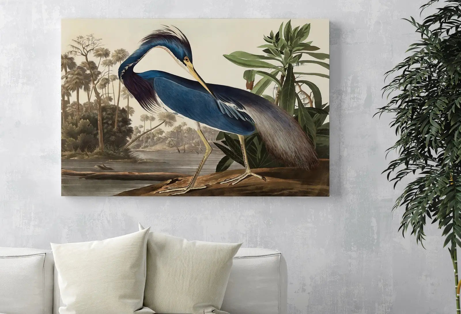 Hérons, ensemble de 2 arts d’oiseaux tropicaux vintage, nature sauvage colorée, ensemble de 2 pièces d’art mural, arts de beaux-arts, à télécharger instantanément, art