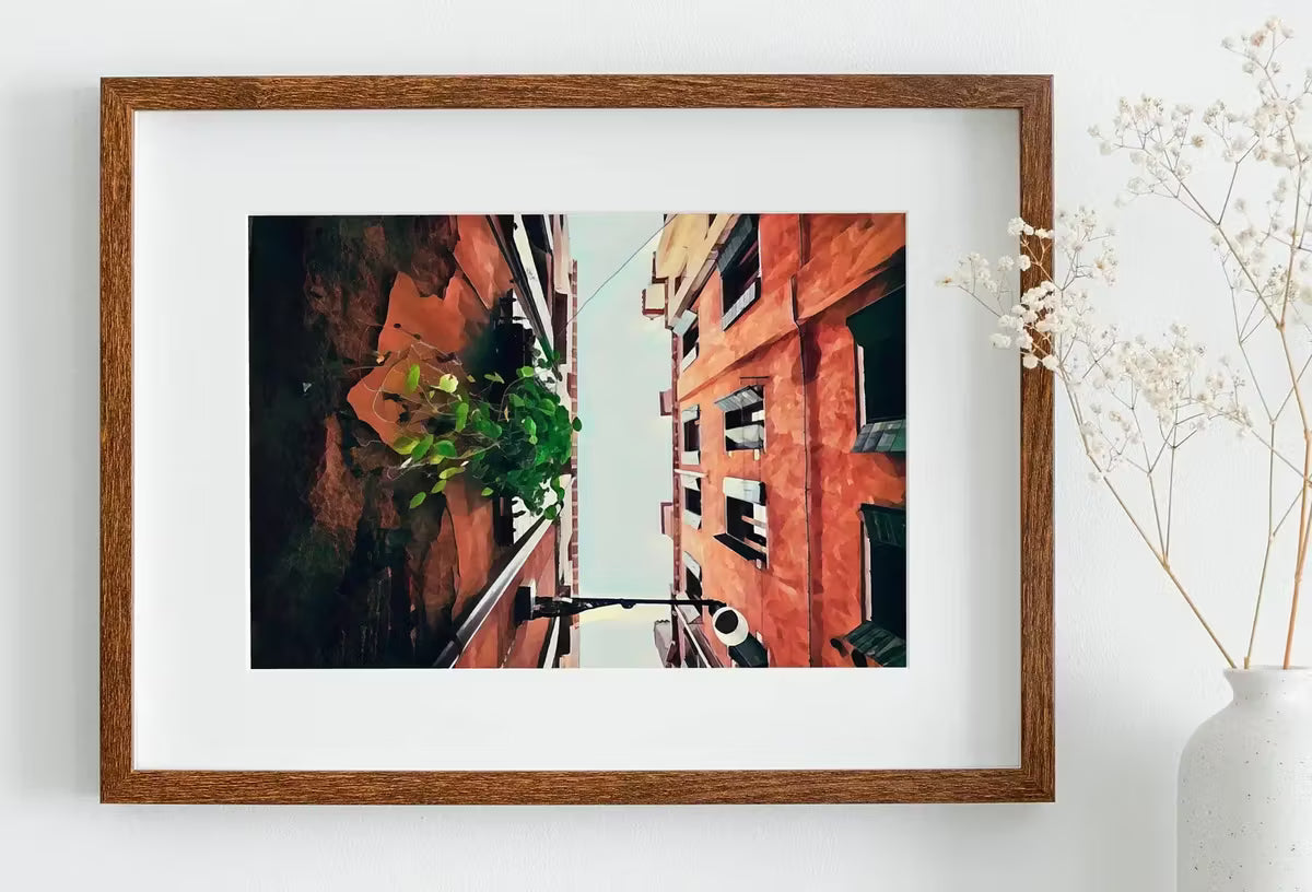 Houses in Venice Printable Wall Art. Instant Download Venice Neighborhood Architecture Print. Apartment Alleyway Digital Painting. – Printable Wall Art