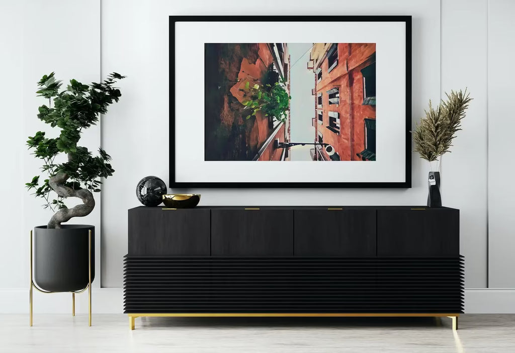 Houses in Venice Printable Wall Art. Instant Download Venice Neighborhood Architecture Print. Apartment Alleyway Digital Painting. – Printable Wall Art