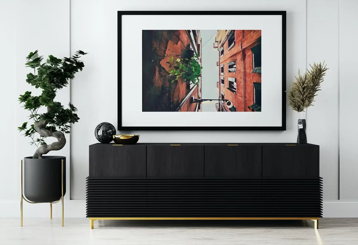 Houses in Venice Printable Wall Art. Instant Download Venice Neighborhood Architecture Print. Apartment Alleyway Digital Painting. – Printable Wall Art