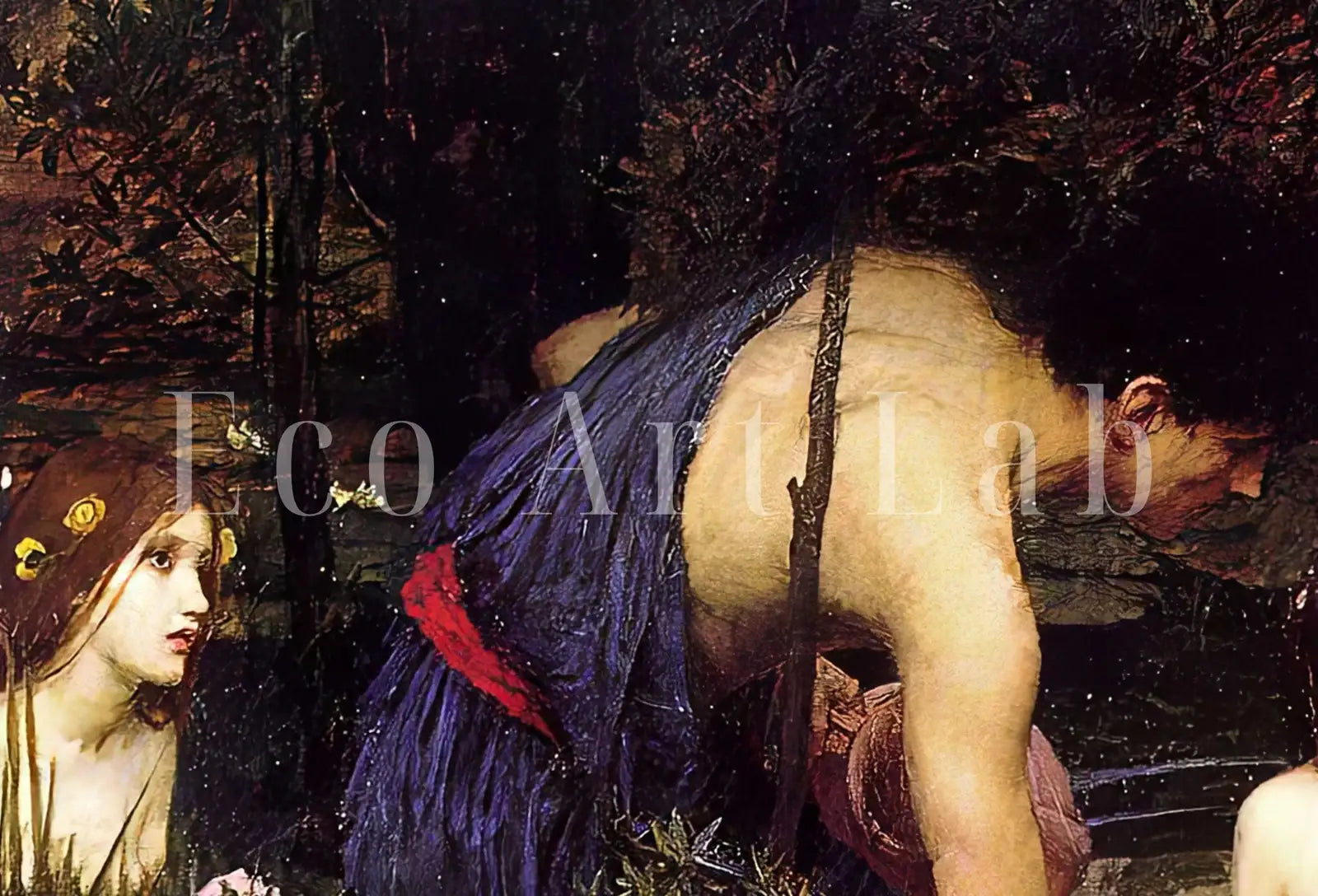 Second included artwork preview from Hylas and the Nymphs Vintage Famous Painting. Antique Greek Mythology Art Printable Digital. Ancient Greek Mythology Painting Goddess Art featuring various scenes.
