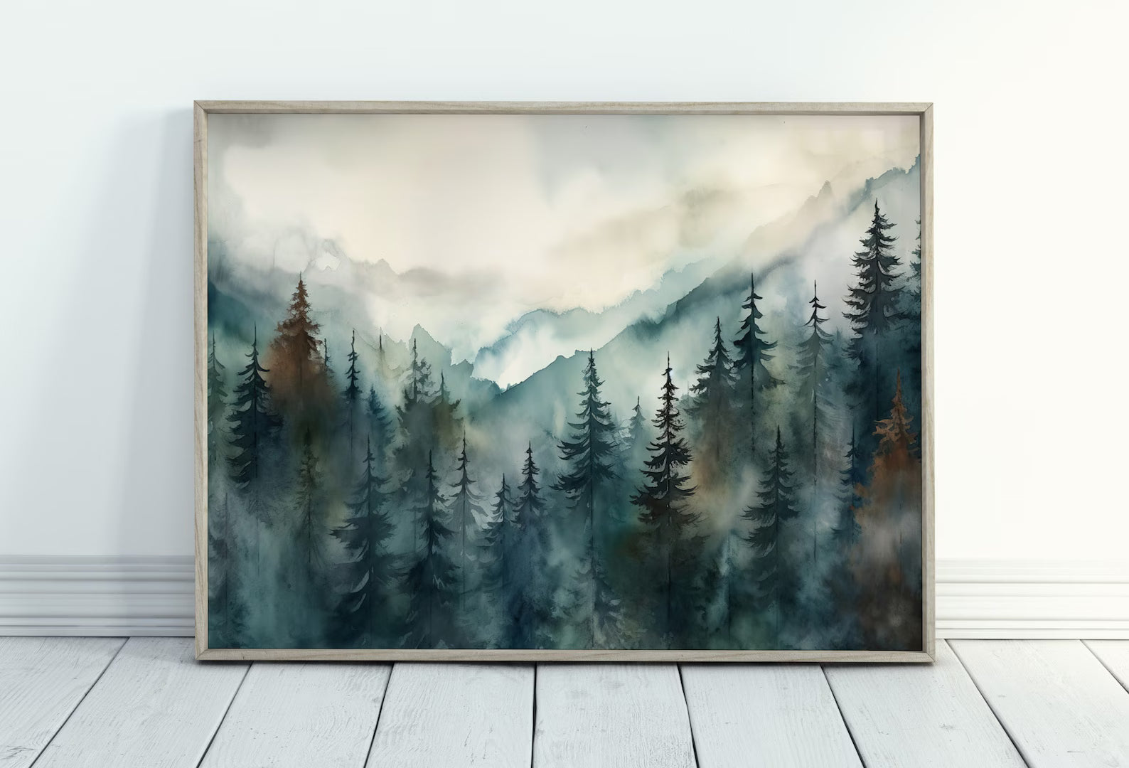 Watercolor Forest Landscape Printable
