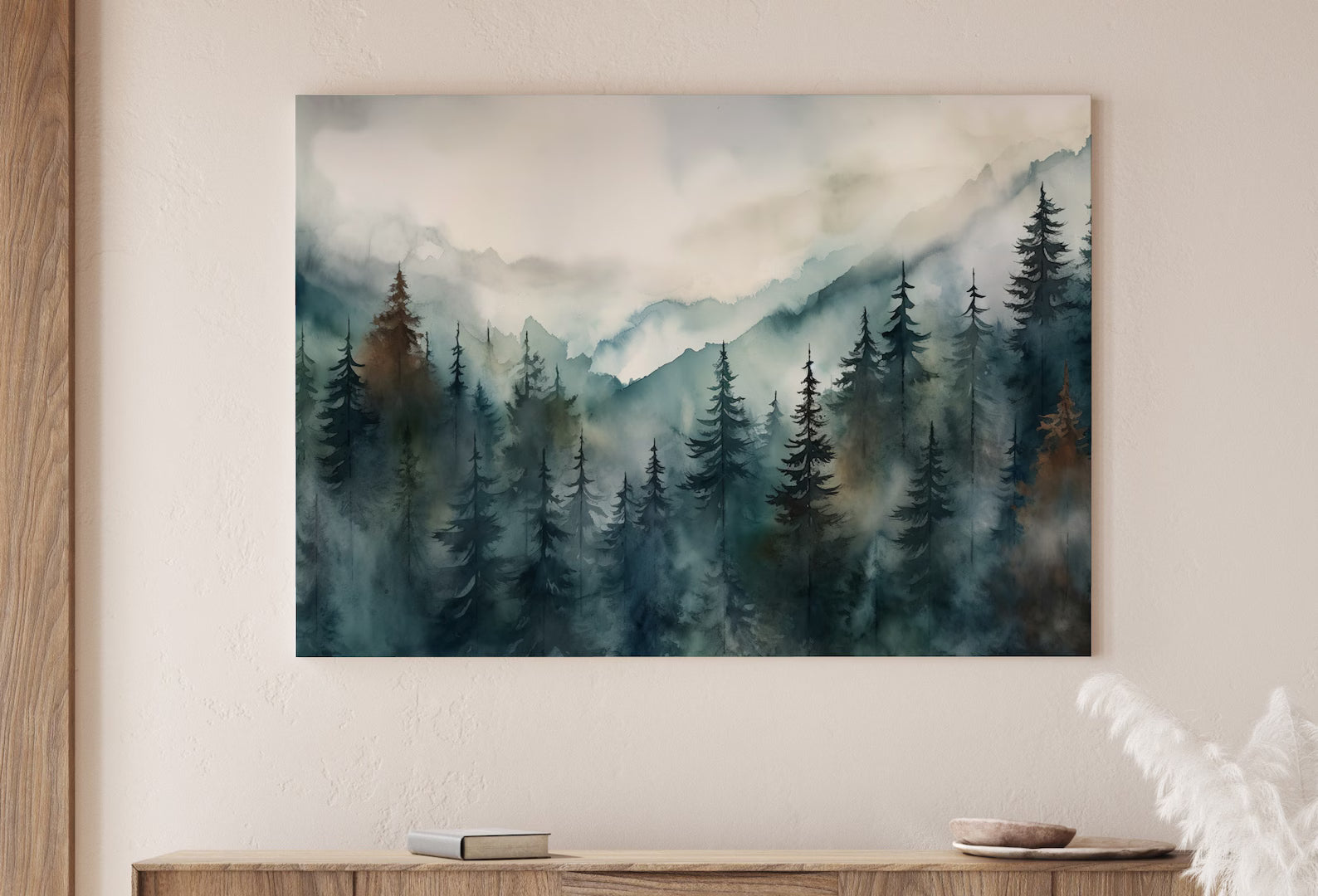 Watercolor Forest Landscape Printable