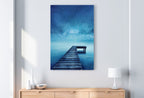 Wooden Pier at Night Printable Wall Art, Wooden Pier Print, Pier on Lake Print, Starry Night Sky Lake Landscape Wall Decor, Wood Jetty