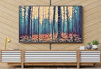 Fog in Autumn Forest Landscape, Samsung Frame TV Art Abstract Painting, Instant Download Nature Art, Art for TV, Colorful Art for Frame TV