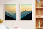 Evening in the Mountains Set of 2 Prints. Abstract Digital Print 2 Piece Wall Art. Sage Green Minimalist Abstract Printable Wall Art