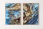 Blue Tree Bark Set of 2 Prints. Abstract Digital Print 2 Piece Wall Art. Blue Minimalist Abstract Printable Wall Art Nature Digital Print