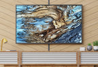 Blue Tree Bark Abstract Samsung Frame TV Art. Abstract Nature Art Samsung TV, Digital Download for Samsung Frame, Frame TV Art