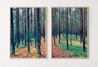 Estonian Forest Trees Set of 2 Prints. Nature Landscape Printable Wall Art Painting. Forest 2 Piece Wall Art Print. Forest Wall Art Print