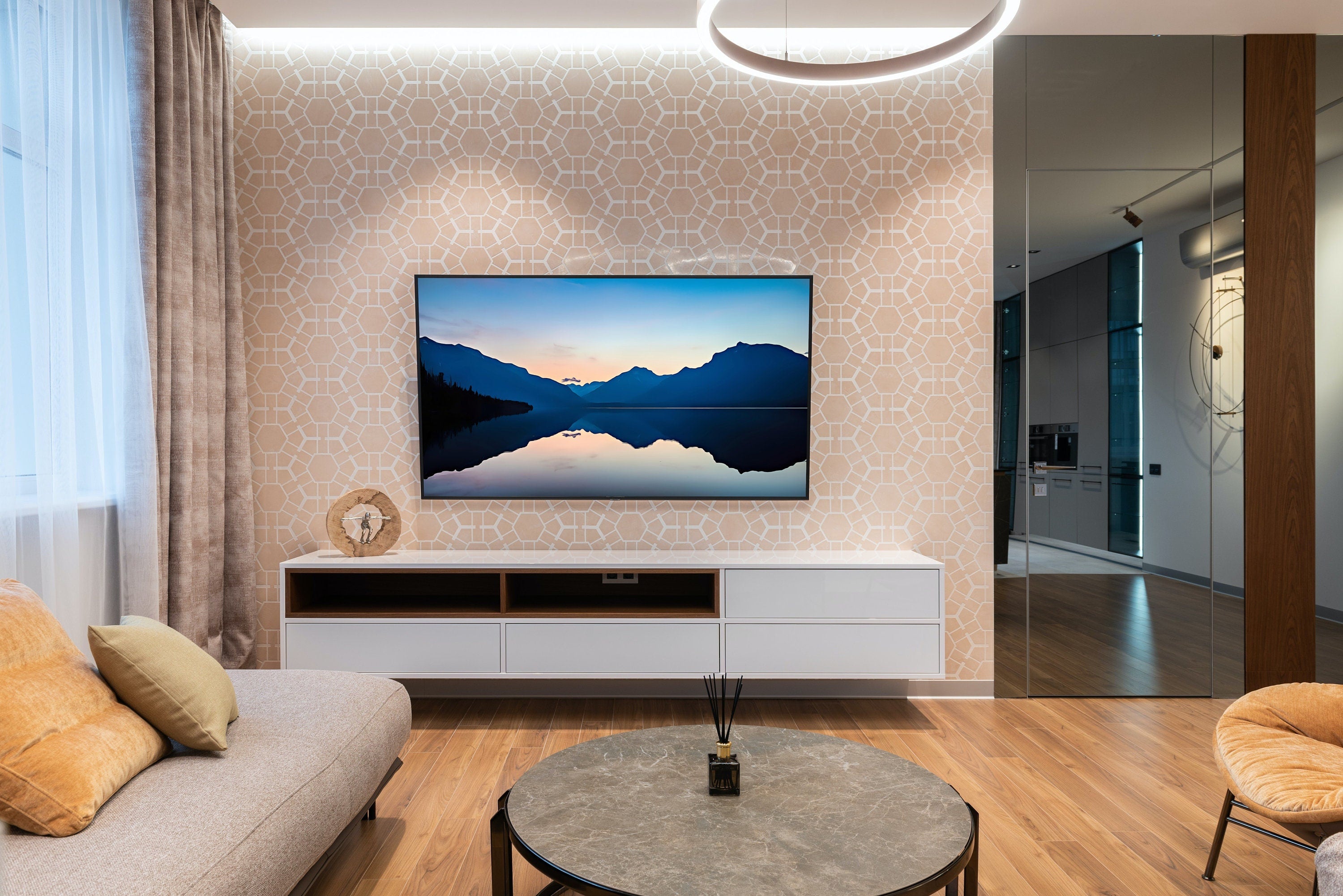 Lake Sunrise with Mountain Landscape Samsung Frame TV Art. Abstract Evening Art Samsung TV, Digital Download for Samsung Frame, Frame TV Art
