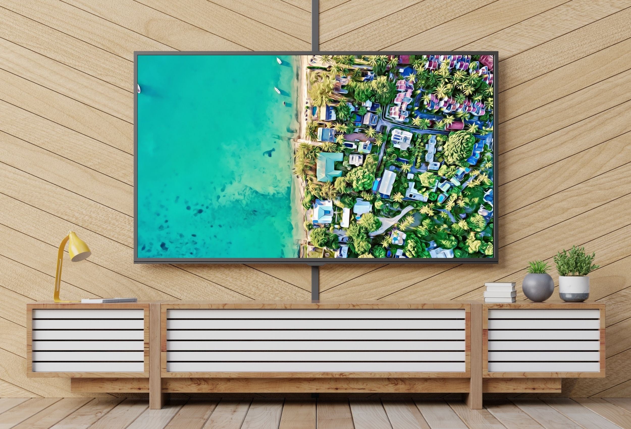 Beach Aerial View, art for Frame TV. Digital Download Art for TV. Coastal Wall Art. Beach Artwork for Samsung Frame
