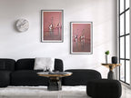 Flamingo Art Set of 2 Prints Gallery Wall Set. Pink Flamingo Print 2 Piece Wall Art. Instant Digital Download, Printable Wall Art Poster