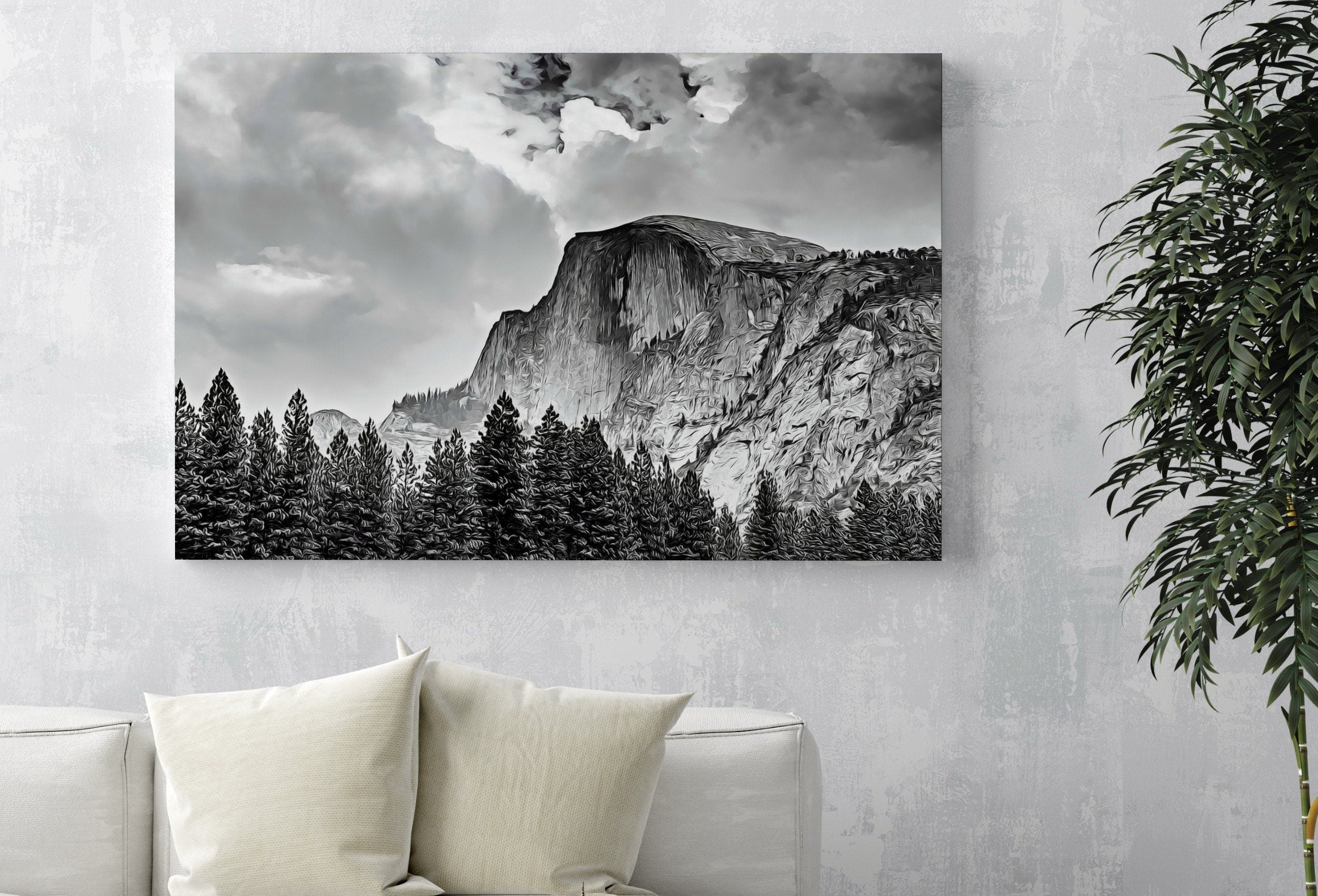 Yosemite Wall Art National Park Poster. Instant Download Yosemite Poster National Park Art, Black and White Wall Decor Printable Wall Art