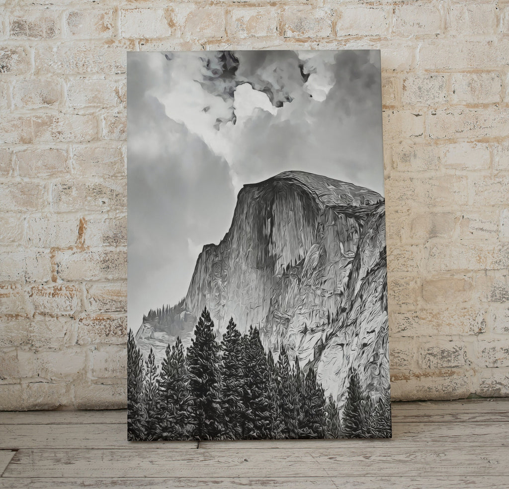 Yosemite Wall Art Poster. Instant Download Yosemite Vertical Poster National Park Art, Black and White Wall Decor Printable Wall Art