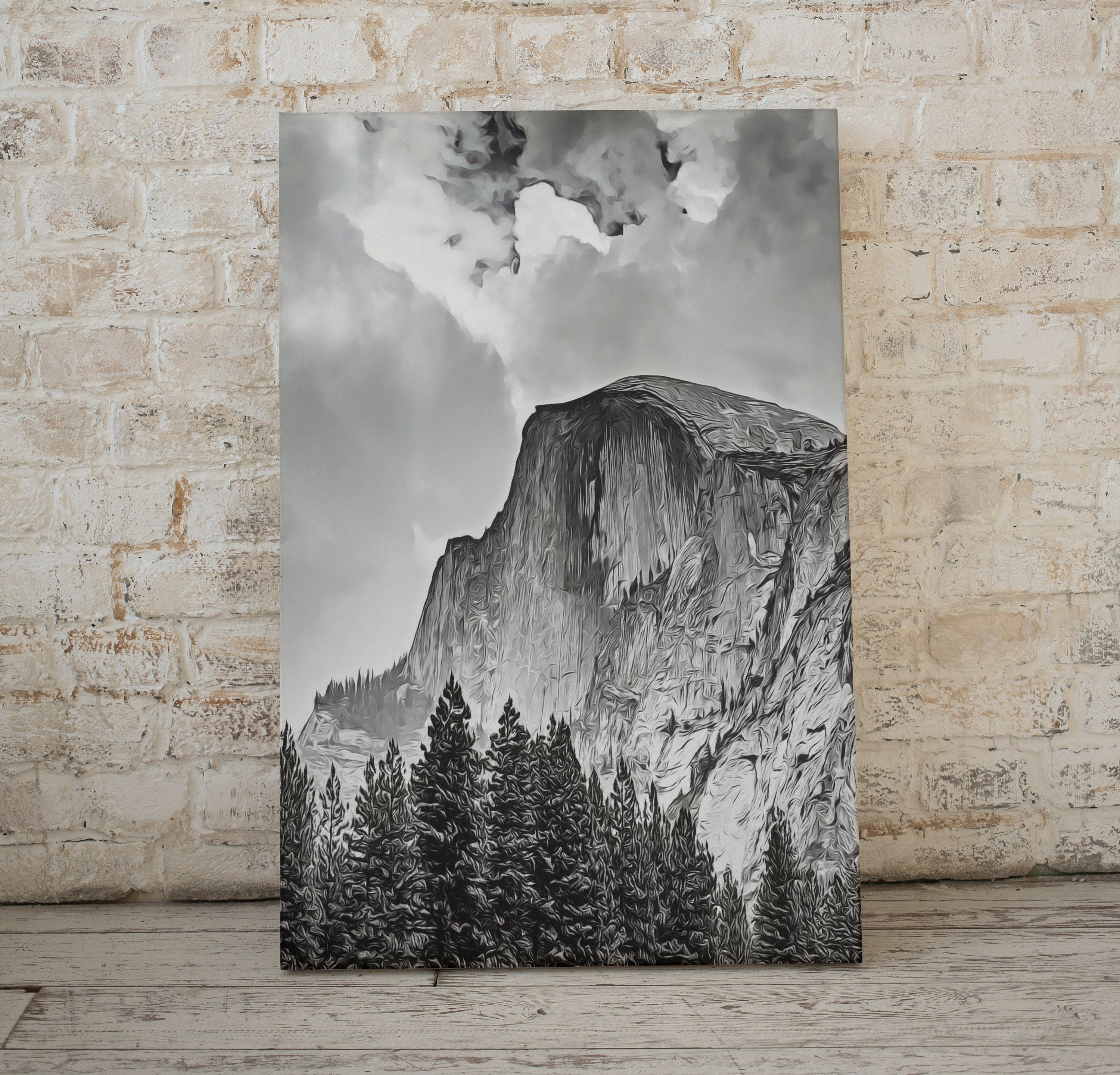 Yosemite Wall Art Poster. Instant Download Yosemite Vertical Poster National Park Art, Black and White Wall Decor Printable Wall Art