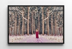 Woman Entering Forest, Fantasy Art Print Digital Painting, Abstract Printable Wall Art, Nature Print Digital Art Instant Download