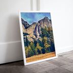 Yosemite Falls Wall Art Autumn Landscape Poster. Instant Download Yosemite Wall Art Digital Painting, Vertical Poster National Park Art