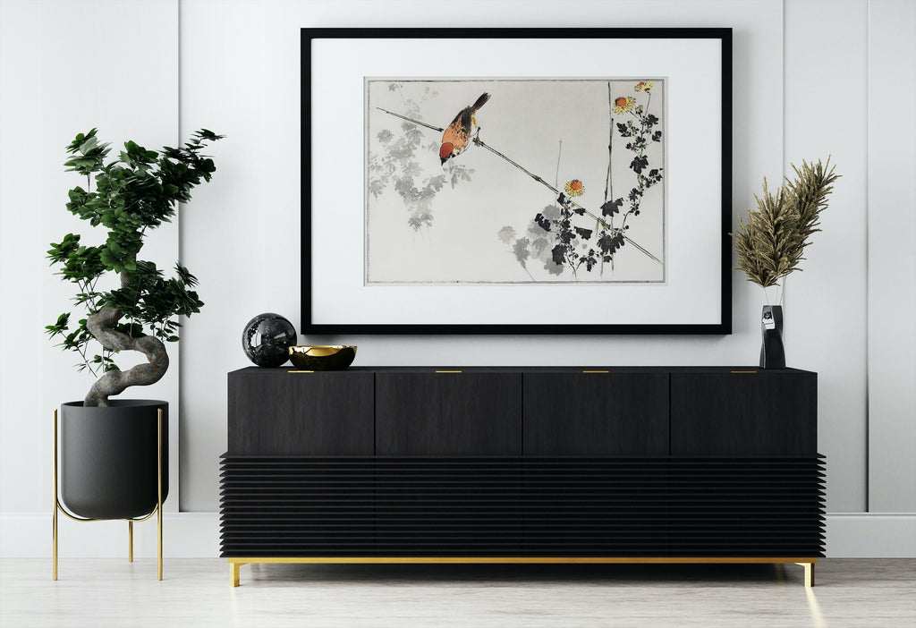 Swallow Bird illustration Vintage Japanese Painting. Japanese Wall Art Printable Poster. 19th Century Japanese Vintage Wall Art, Bird Art