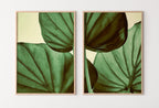 Green Tropical Leaf Set of 2 Prints. Leaf Painting Instant Download Printable Wall Art. Tropical Home Decor 2 Piece Wall Art