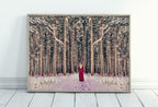 Woman Entering Forest, Fantasy Art Print Digital Painting, Abstract Printable Wall Art, Nature Print Digital Art Instant Download