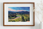 Abstract Mountain View Landscape Painting, Polygons Printable Wall Art, for Home or Office Decor, Nature Print Digital Art Instant Download