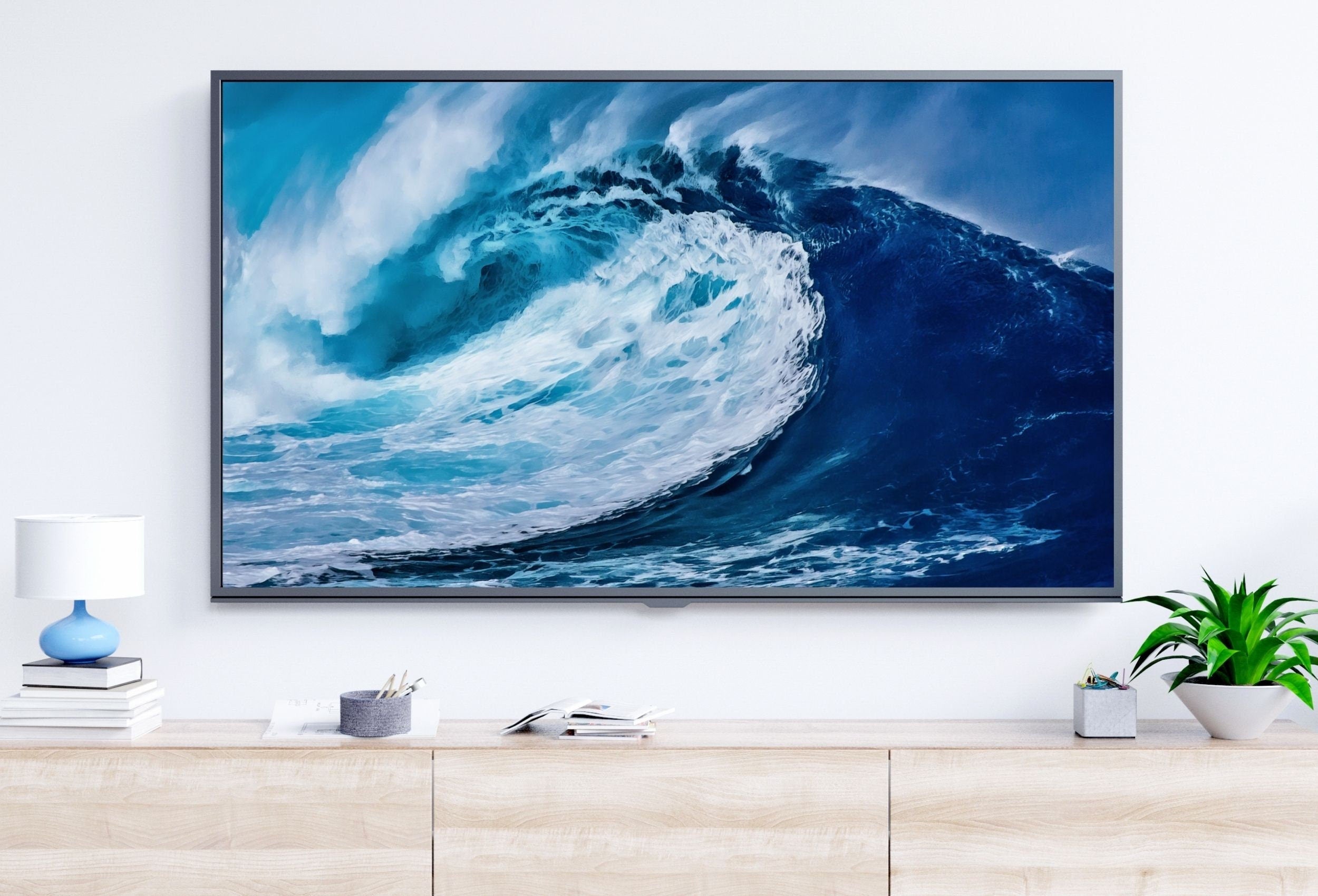 Ocean Wave Samsung Frame TV Art. Sea Waves Ocean Wall Art, Digital Download for Samsung Frame. Downloadable Samsung Art TV