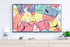 Pastel Pink and Blue Abstract Painting Frame TV Art. Digital Download, Digital Art for TV, Colorful Wall Art, Abstract Art for The Frame TV