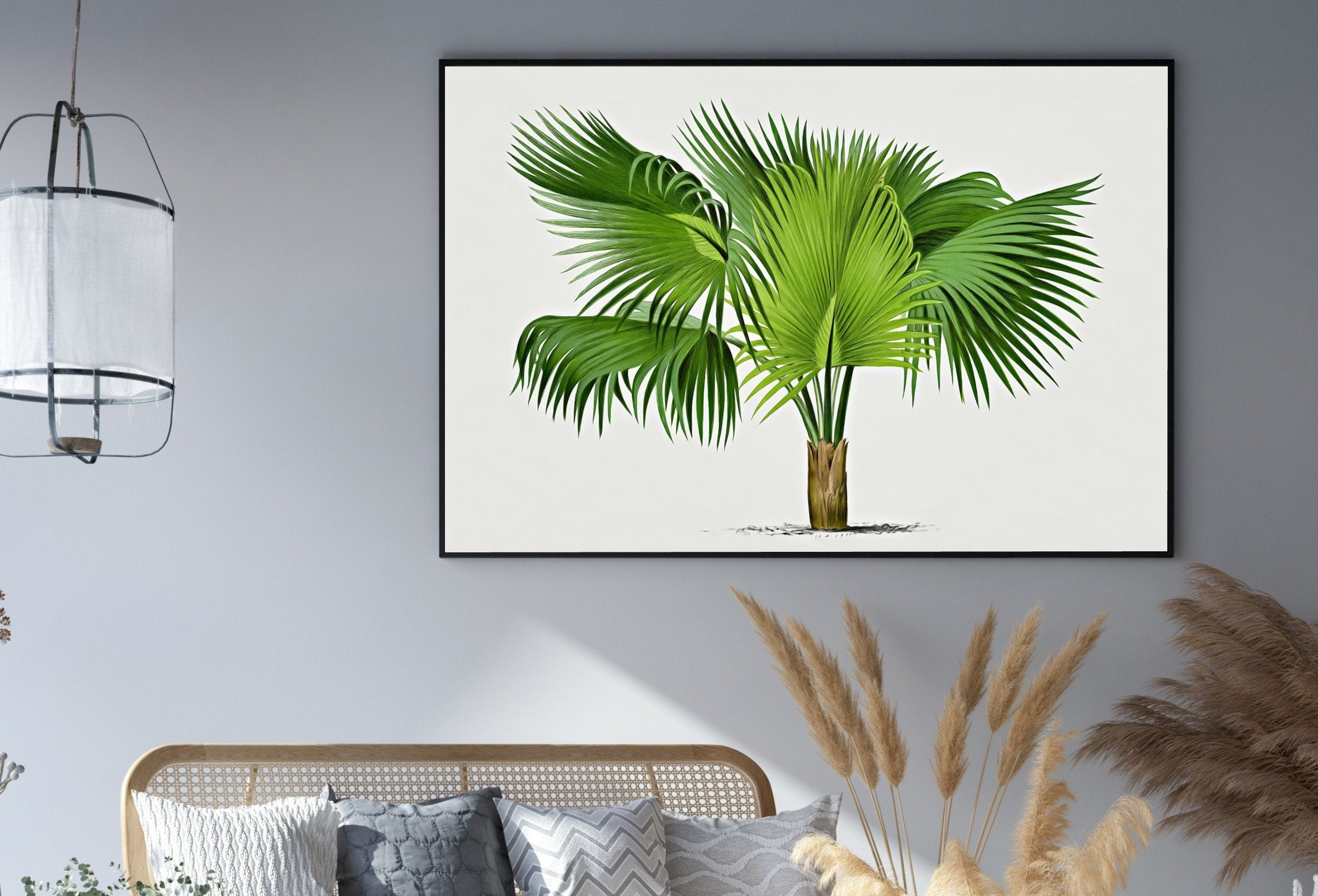 Vintage Palm Tree Print Tropical Wall Art. Palm Leaves Tree Decor, Retro Nature Poster Instant Download Botanical Print, Palm Trees Art #34
