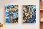 Blue Tree Bark Set of 2 Prints. Abstract Digital Print 2 Piece Wall Art. Blue Minimalist Abstract Printable Wall Art Nature Digital Print
