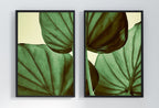 Green Tropical Leaf Set of 2 Prints. Leaf Painting Instant Download Printable Wall Art. Tropical Home Decor 2 Piece Wall Art