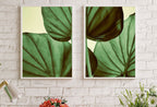 Green Tropical Leaf Set of 2 Prints. Leaf Painting Instant Download Printable Wall Art. Tropical Home Decor 2 Piece Wall Art