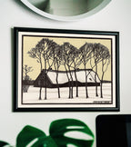 Second included artwork preview from Farm in the Snow Vintage Art Nouveau Print Wall Art. Instant Download Retro Print, Julie De Graag Printable Wall Art. Art Nouveau Poster featuring various scenes.