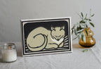 A Sleeping Cat Vintage Art Nouveau Print Wall Art. Instant Download Cat Poster Retro Julie De Graag Printable Wall Art. Art Nouveau Poster