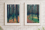 Estonian Forest Trees Set of 2 Prints. Nature Landscape Printable Wall Art Painting. Forest 2 Piece Wall Art Print. Forest Wall Art Print