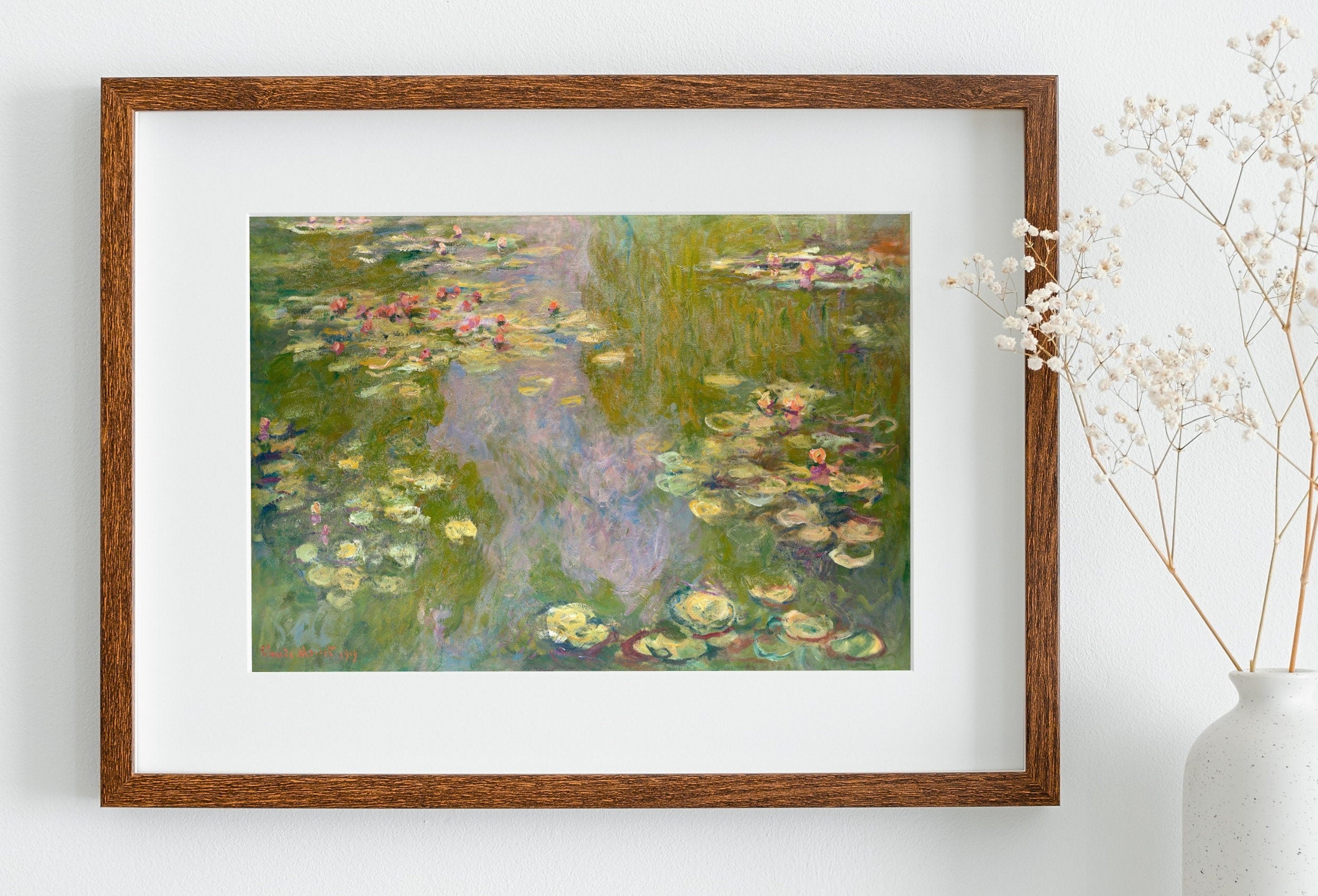 Water Lilies Claude Monet Painting Famous Monet Art. Instant Download Vintage Decor. Monet Botanical Print Printable Wall Art. Vintage Decor