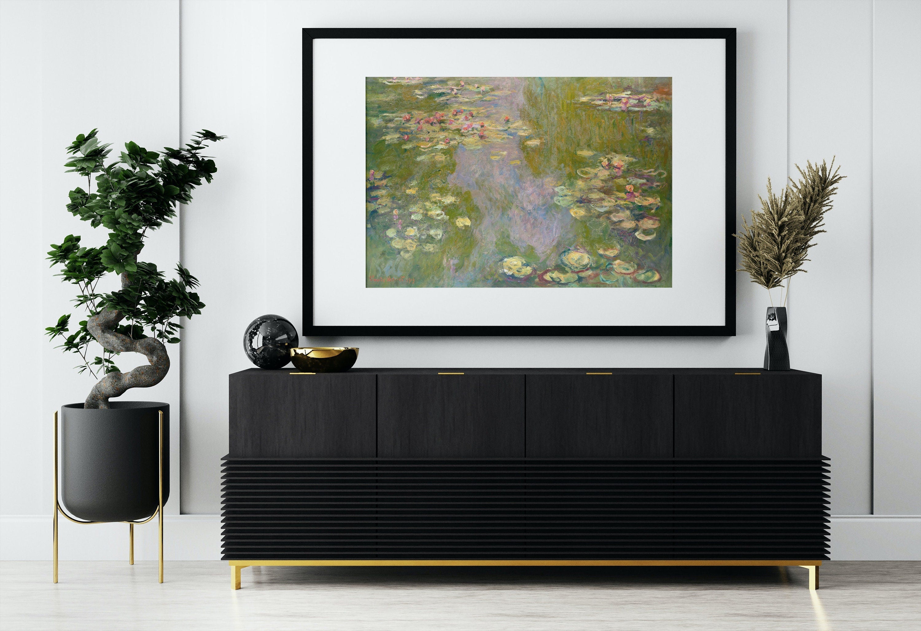 Water Lilies Claude Monet Painting Famous Monet Art. Instant Download Vintage Decor. Monet Botanical Print Printable Wall Art. Vintage Decor
