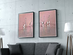Flamingo Art Set of 2 Prints Gallery Wall Set. Pink Flamingo Print 2 Piece Wall Art. Instant Digital Download, Printable Wall Art Poster